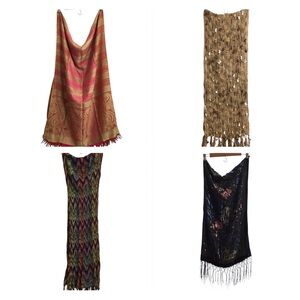 Scarfs Oblong Fringed Hem Scarfs Wraps